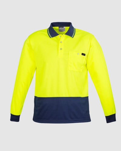 Syzmik Mens Hi Vis Comfort Back Long Sleeve Polo ZH410 