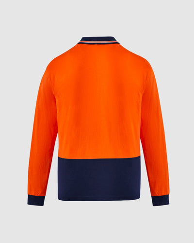 Syzmik Mens Hi Vis Cotton Long Sleeve Polo ZH430 