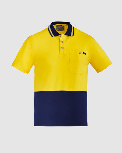 Syzmik Mens Hi Vis Cotton Short Sleeve Polo ZH435 