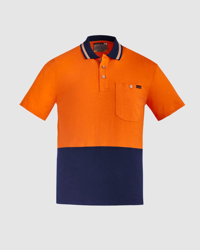 Syzmik Mens Hi Vis Cotton Short Sleeve Polo ZH435 