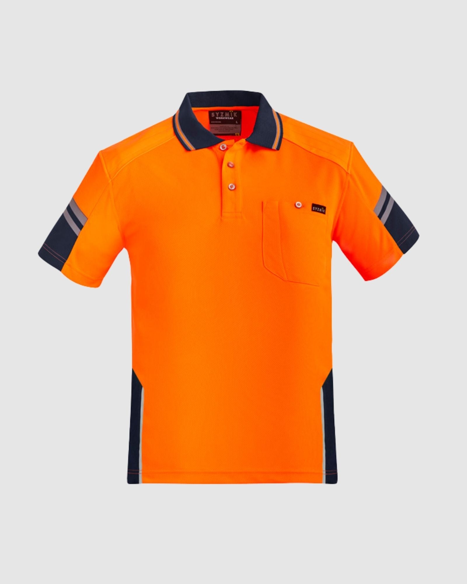 Syzmik Mens Hi Vis Reinforced Squad Short Sleeve Polo ZH465 