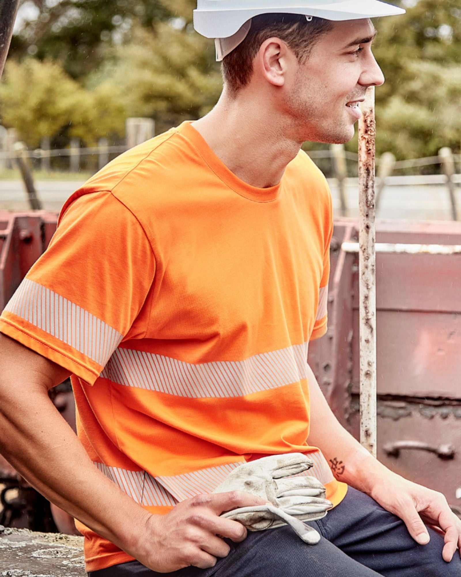 Syzmik Mens Hi Vis Segmented Tape Cotton Tee Shirt ZH510 