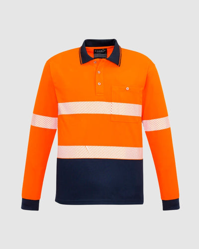 Syzmik ZH530 Hi Vis Segmented Tape Long Sleeve Polo Mens