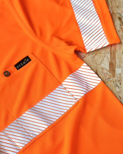 Syzmik Unisex Hi Vis Segmented Tape Short Sleeve Polo ZH535 