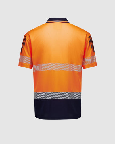 Syzmik Mens Hi Vis Flux Segmented Tape Short Sleeve Polo ZH555 
