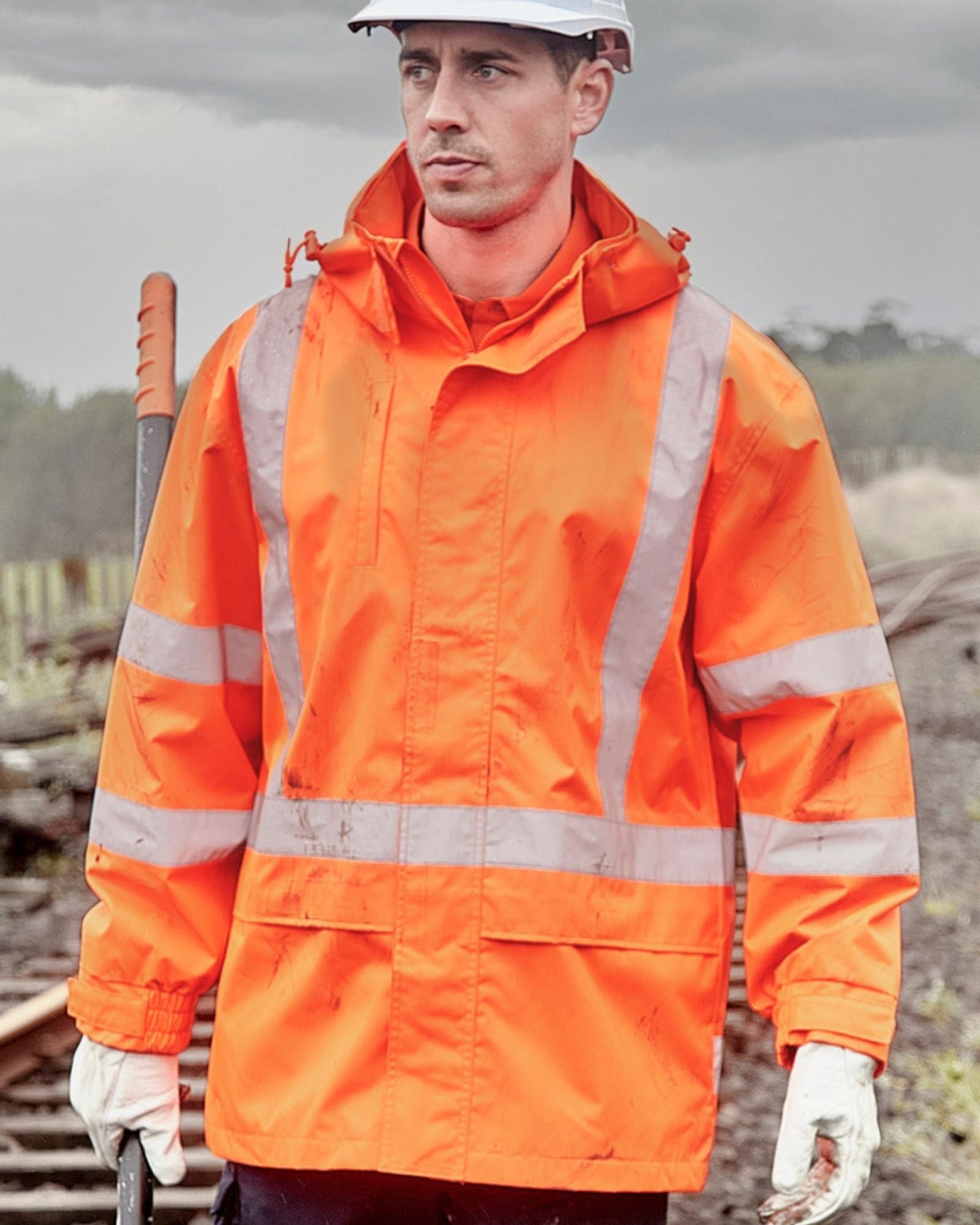 Syzmik Mens Hi Vis X Back Ultralite Waterproof Jacket ZJ657-AU 