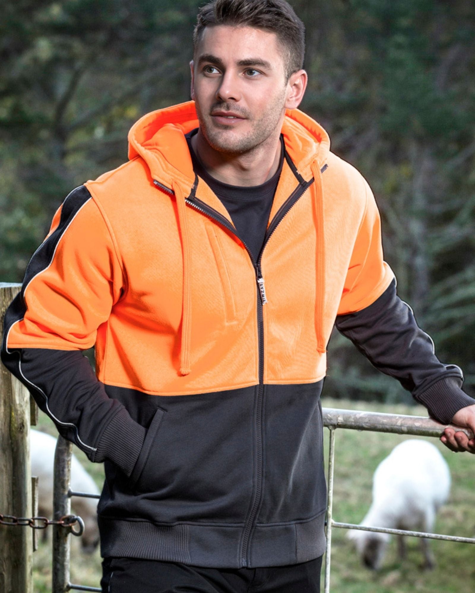 UNISEX HI VIS FULL ZIP HOODIE