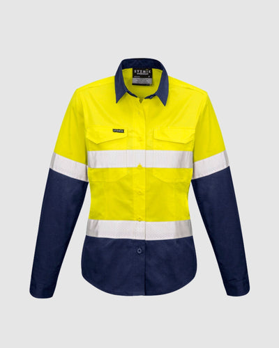 Syzmik Womens Rugged Cooling Hi Vis Taped Long Sleeve Shirt ZW720 